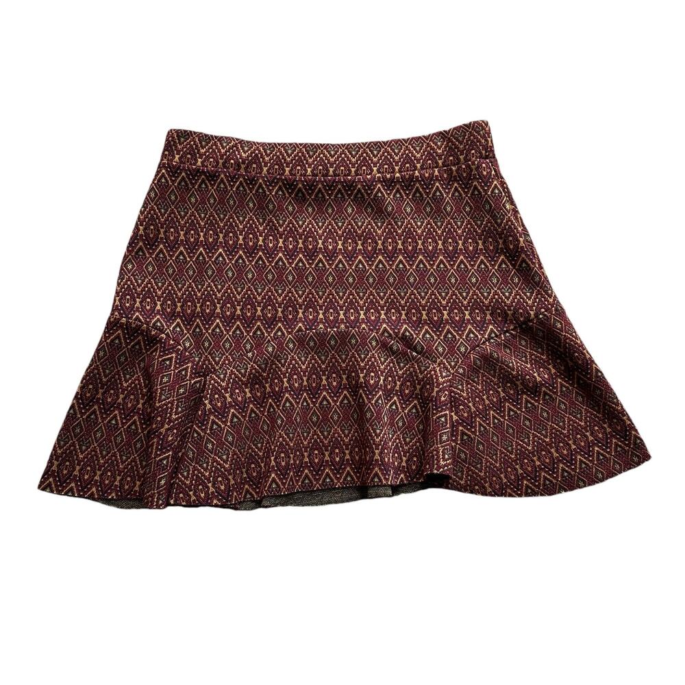 Free People red & yellow knit mini skirt size M NWT